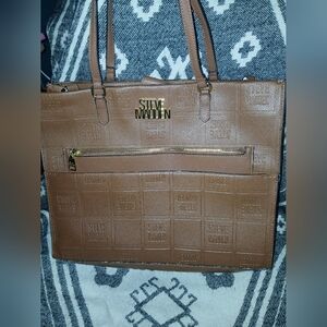 Steve Madden Brown Quilted Tote Bag
